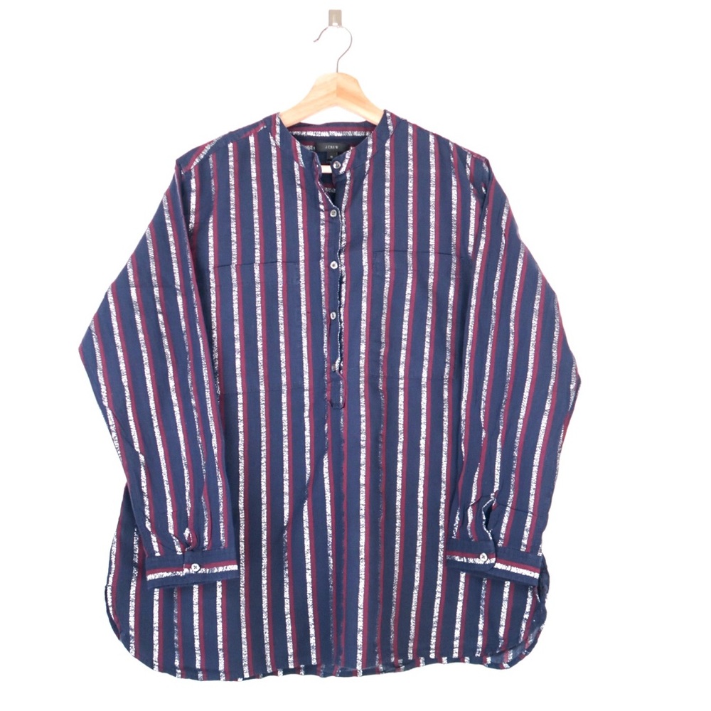 J. Crew Collarless Popover Shirt